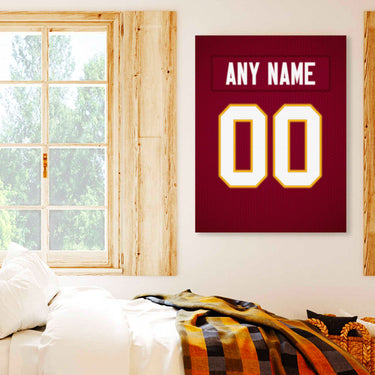 Washington Jersey Custom Canvas Print Wall Art for Boy Girl Men Women Football Personalized Canvas Art